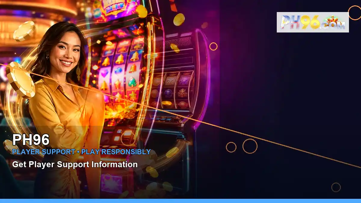 PH96 adventure online slot games featuring an adult Filipina casino host with a left-framed composition